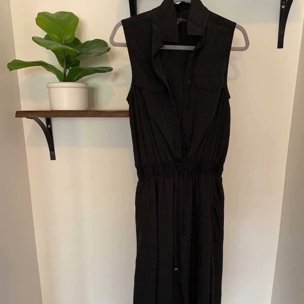 Kenneth Cole Black Button-Up Maxi Dress